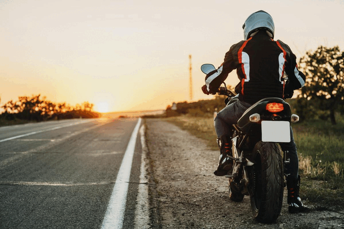 Motorcycle at sunset